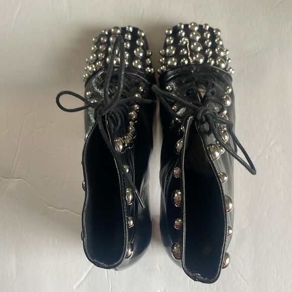 Zara - Limited Edition silver studded lace up heeled booties - size 39 - Picture 3 of 10
